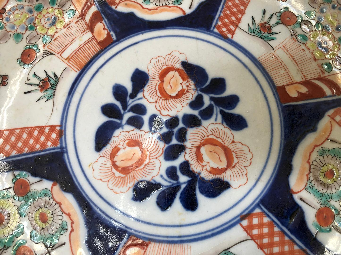 Y4096 DISH Imari-ware color picture platter 31cm Japan antique plate tableware