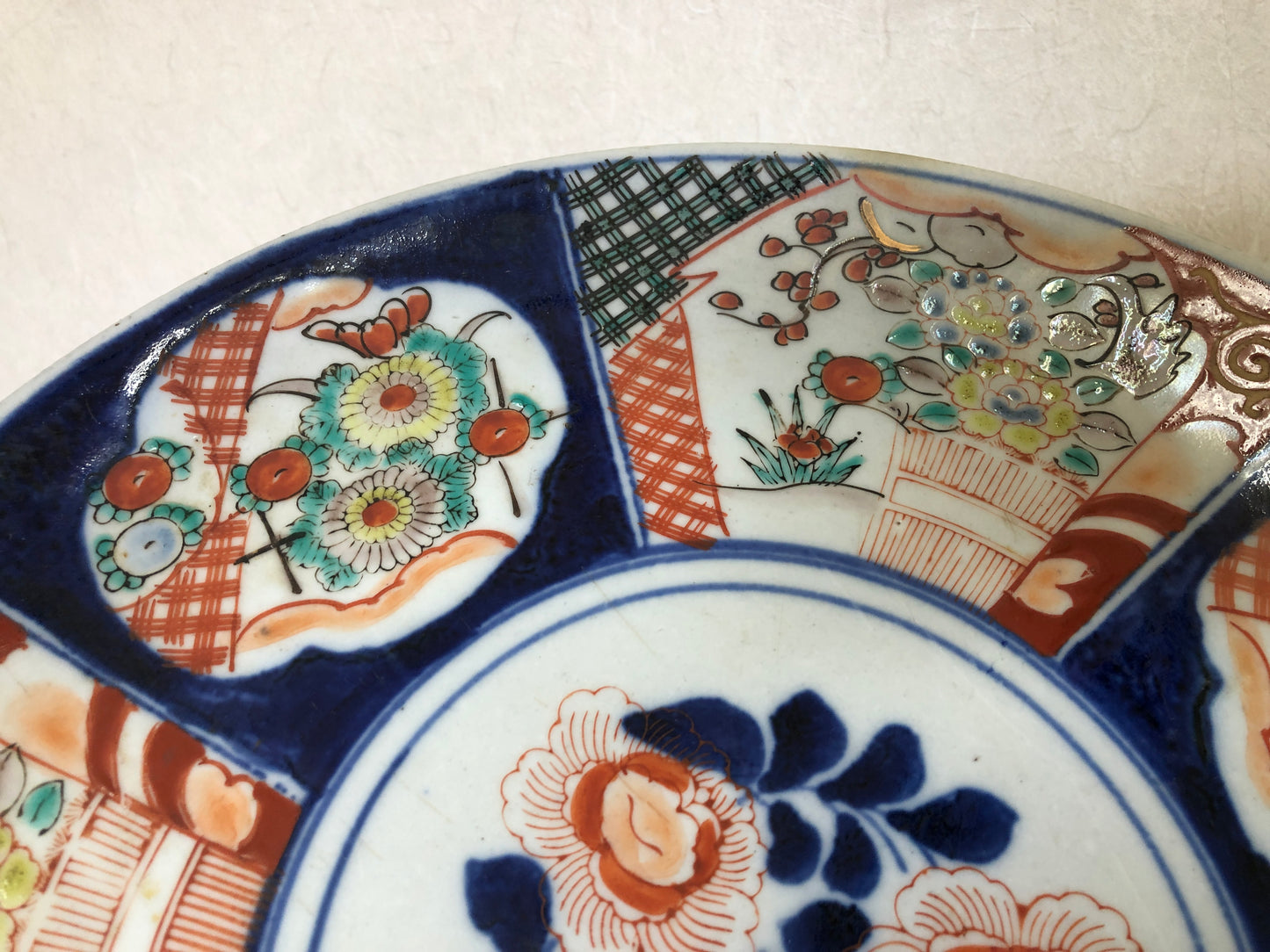 Y4096 DISH Imari-ware color picture platter 31cm Japan antique plate tableware