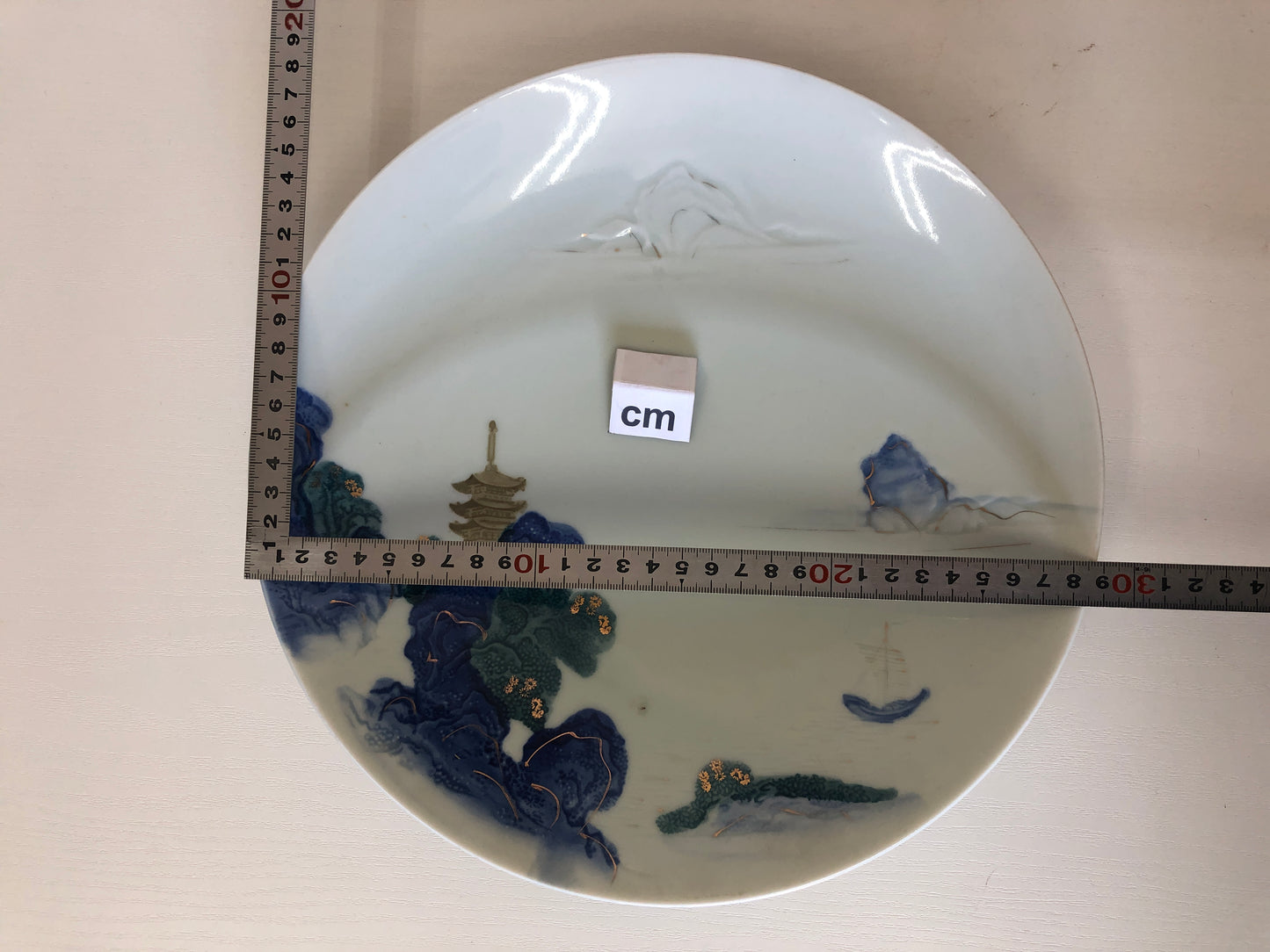 Y4097 DISH Arita-ware five-story pagoda Japan antique vintage plate tableware