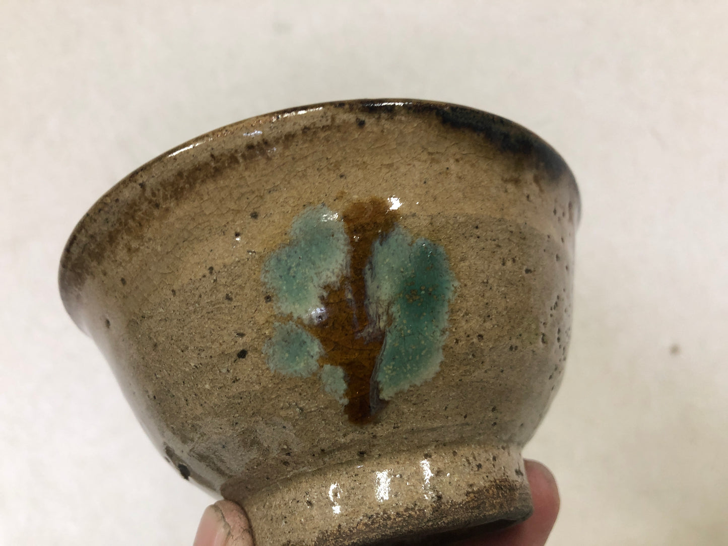 Y4108 CHAWAN Ryukyu-ware kintsugi Japan antique tea ceremony pottery bowl