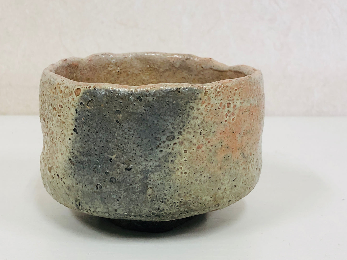 Y4110 CHAWAN Raku-ware Red small Japan antique tea ceremony pottery bowl