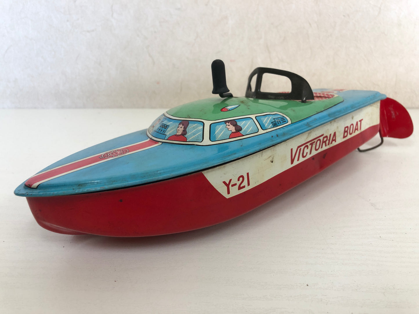 Y4140 TIN TOY Yonezawa Boat motorboat ship speedboat box Japan antique vintage