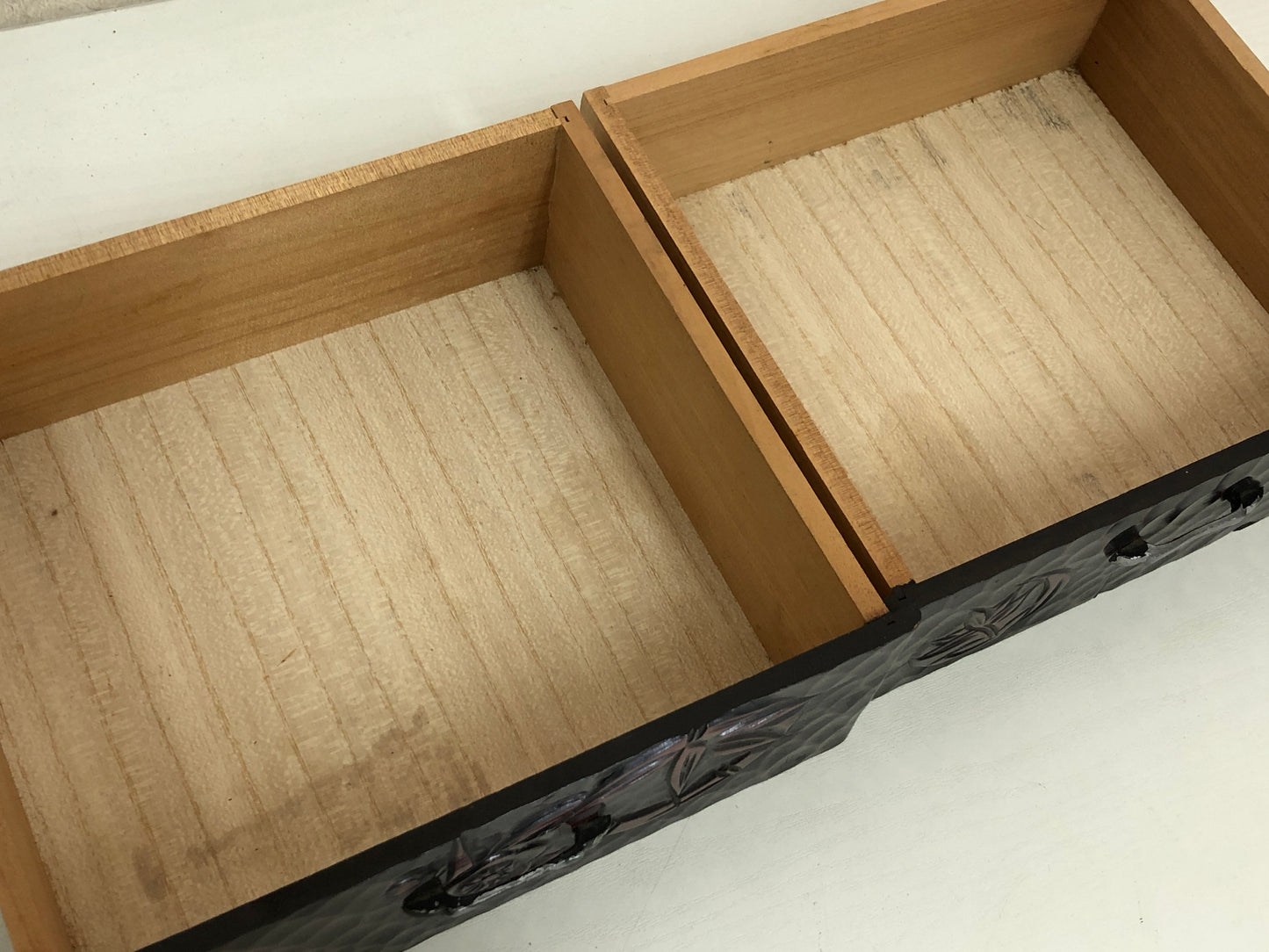 Y4160 TANSU Kamakura carving Accessory case chest Japan antique vintage storage