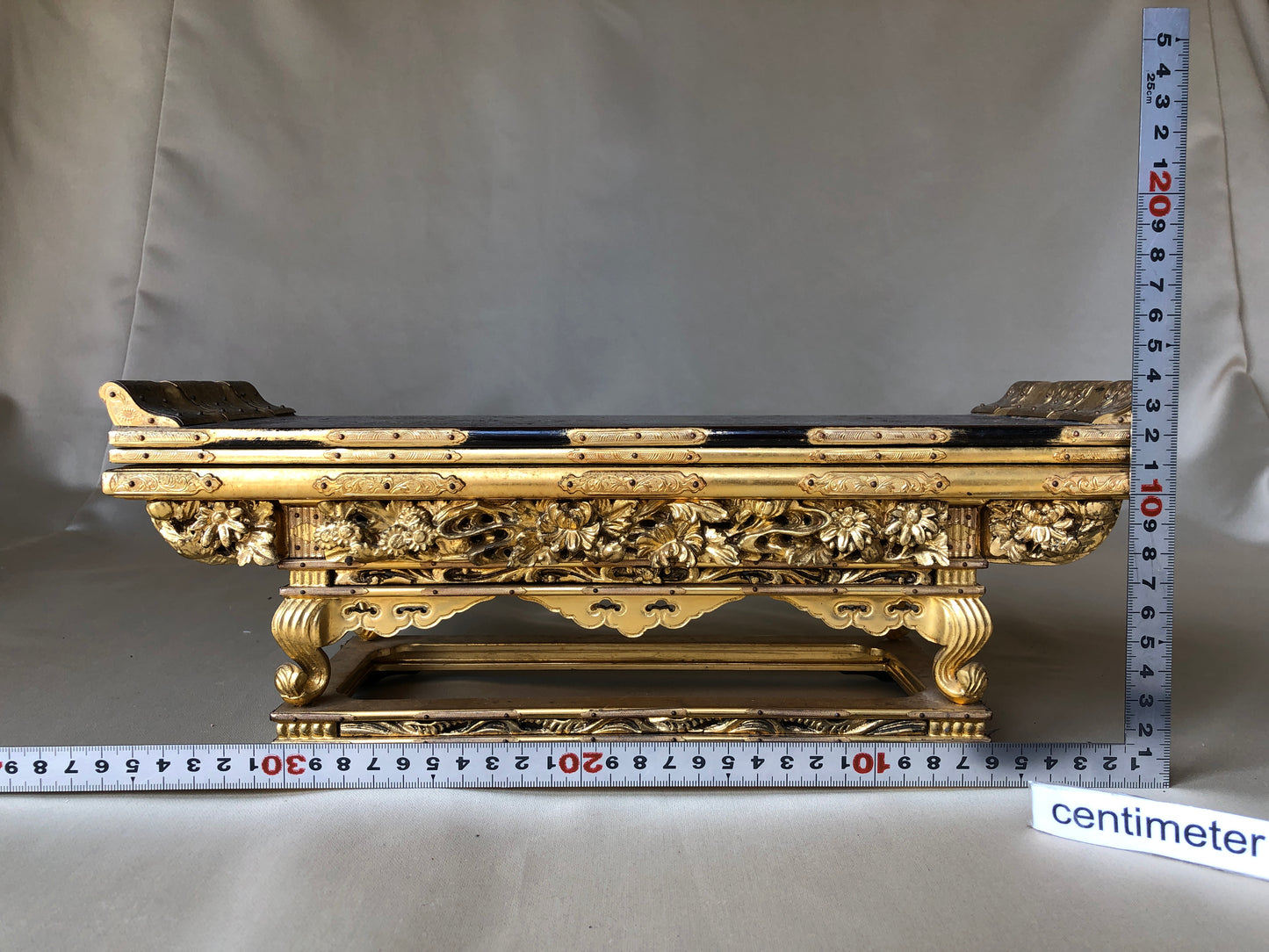Y4203 Buddhist Altar Equipment Sutra desk Wakasa lacquer Japan Buddhism antique