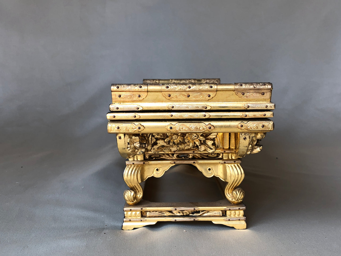 Y4203 Buddhist Altar Equipment Sutra desk Wakasa lacquer Japan Buddhism antique