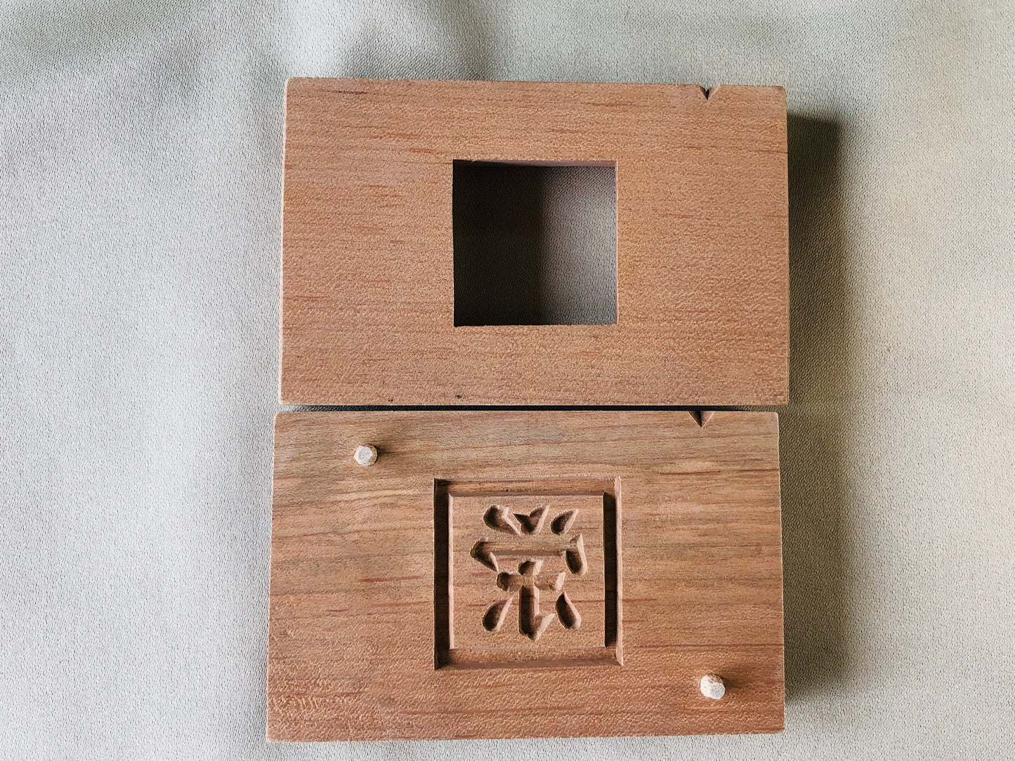 Y4227 KASHIGATA Kanji character Japan antique Wooden Pastry Mold wagashi
