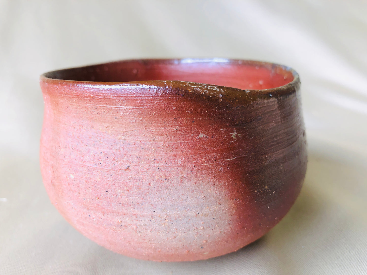 Y4239 CHAWAN Bizen-ware signed box Japan antique tea ceremony pottery bowl