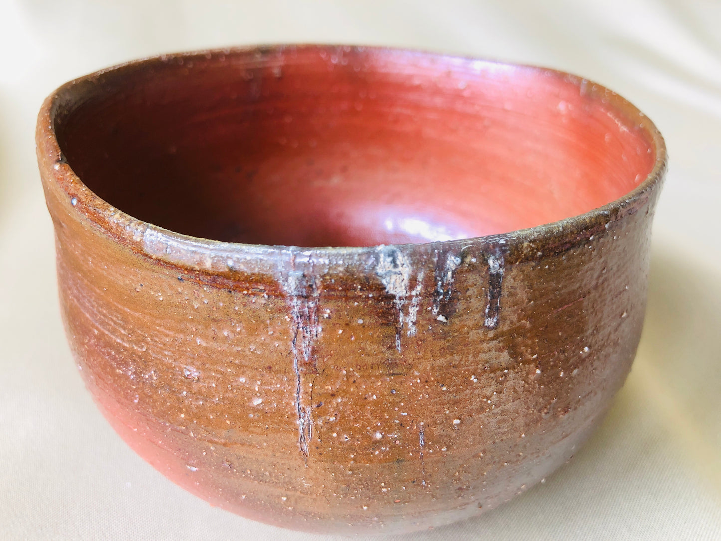 Y4239 CHAWAN Bizen-ware signed box Japan antique tea ceremony pottery bowl