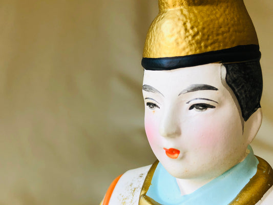 Y4286 NINGYO Hakata doll figure figurine box Japan antique statue vintage
