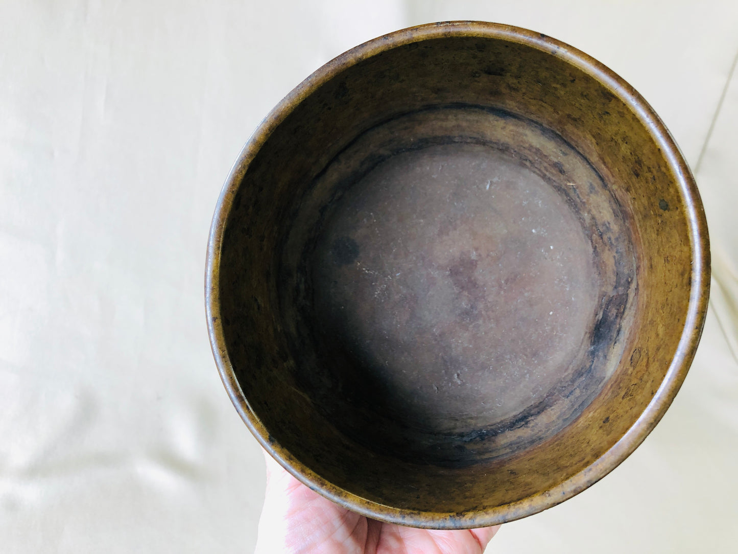 Y4312 KENSUI Copper Water Pot ancient pattern Japan Tea Ceremony antique