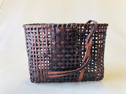 Y4342 Bamboo Woven Basket Flower vase ikebana Japan antique wall decor interior