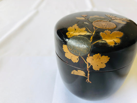 Y4371 NATUME Kourin Makie Tea Caddy box Japan Tea Ceremony utensils antique