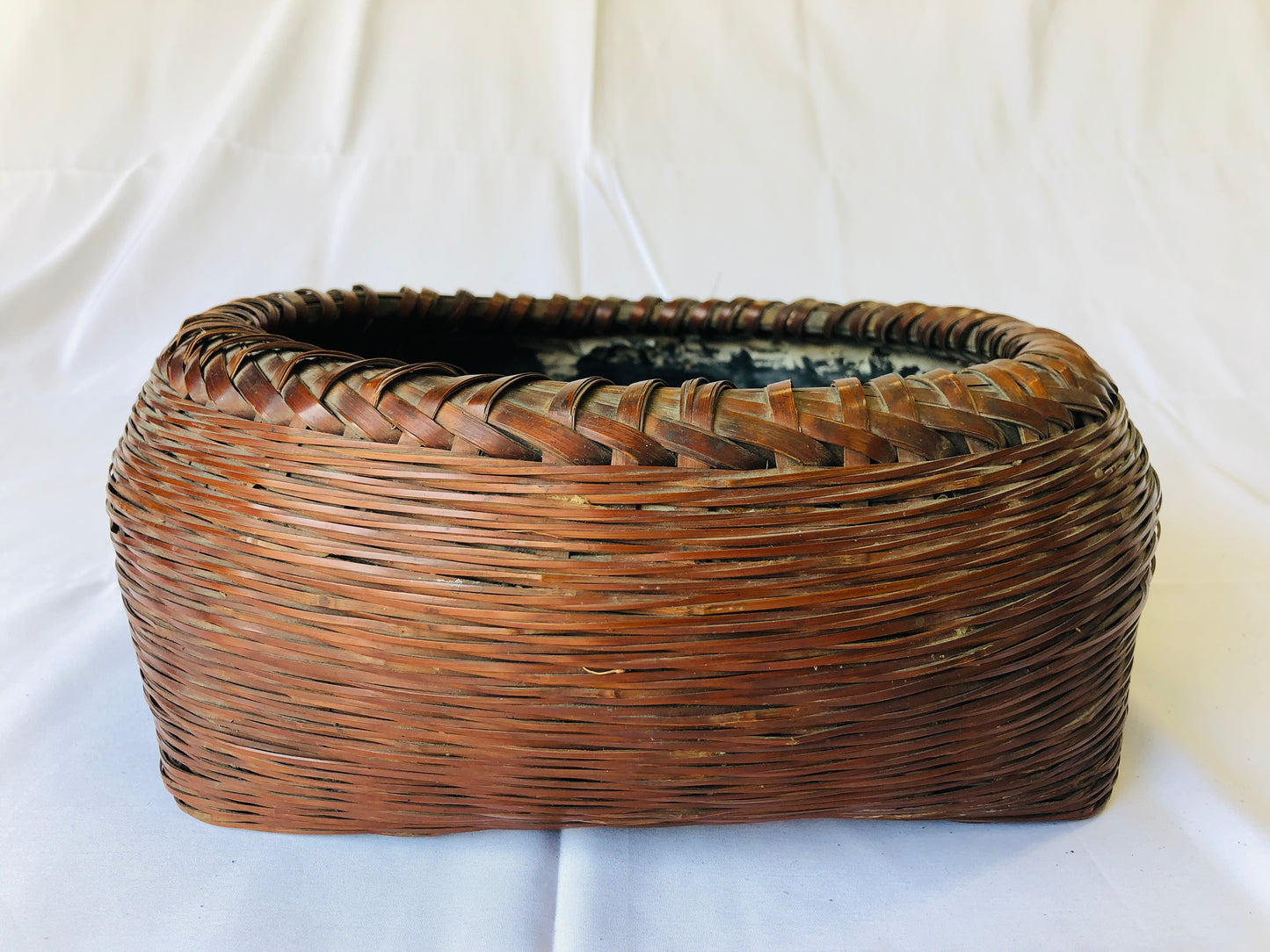 Y4381 Bamboo Woven Basket Charcoal container Japan antique tea ceremony utensils