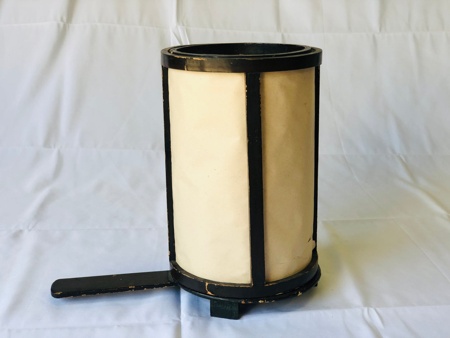 Y4387 ANDON wood Lantern portable lamp light handle Japan antique vintage