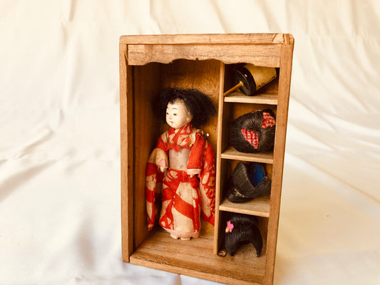 Y4392 NINGYO Kimono dress-up doll figure figurine Japan antique statue vintage