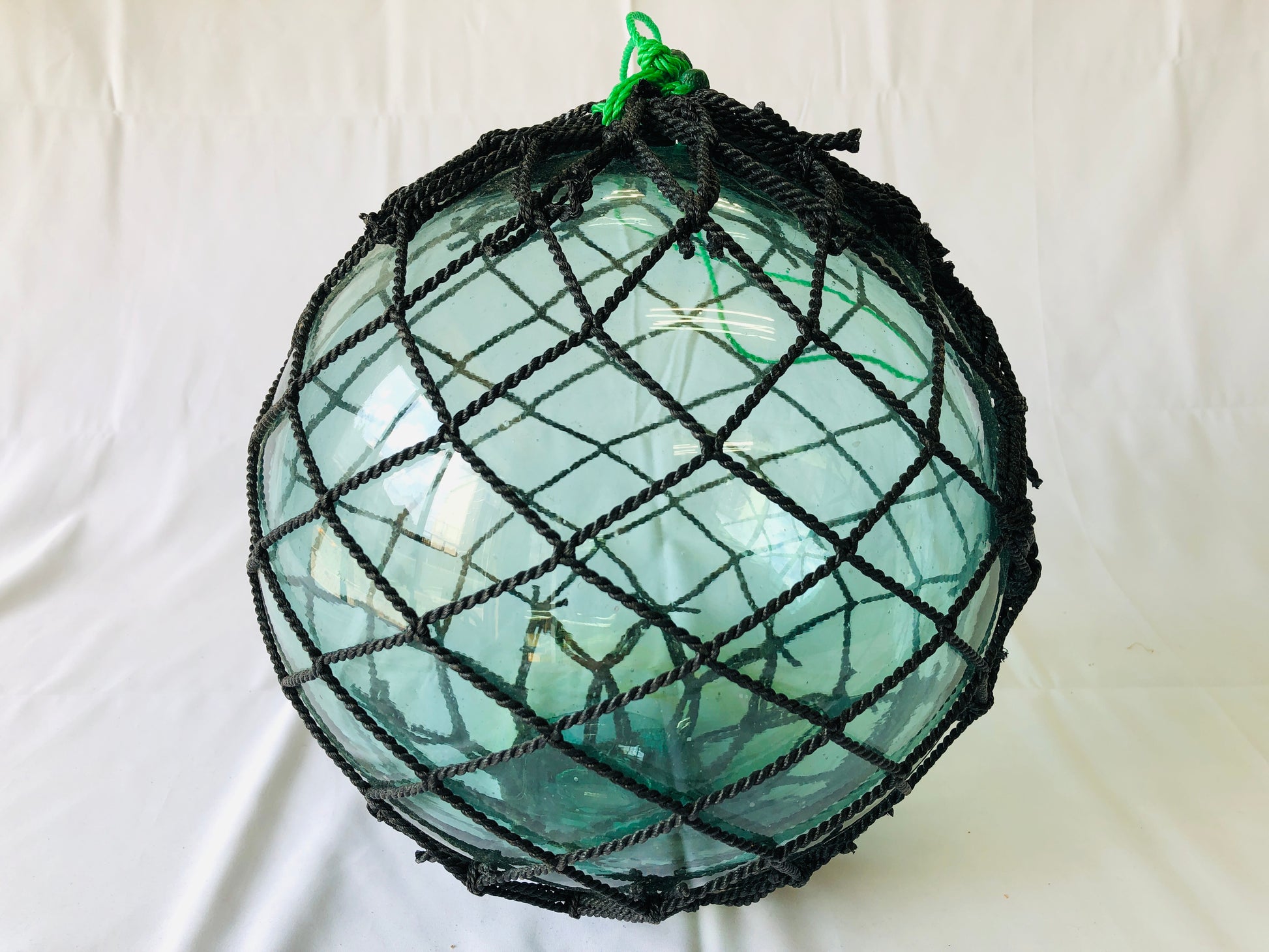 antique fishing net floats Y4407 FLOAT Glass Floating Ball fishing bouy net Japanese antique vint – Hareitiba Japanese Antique