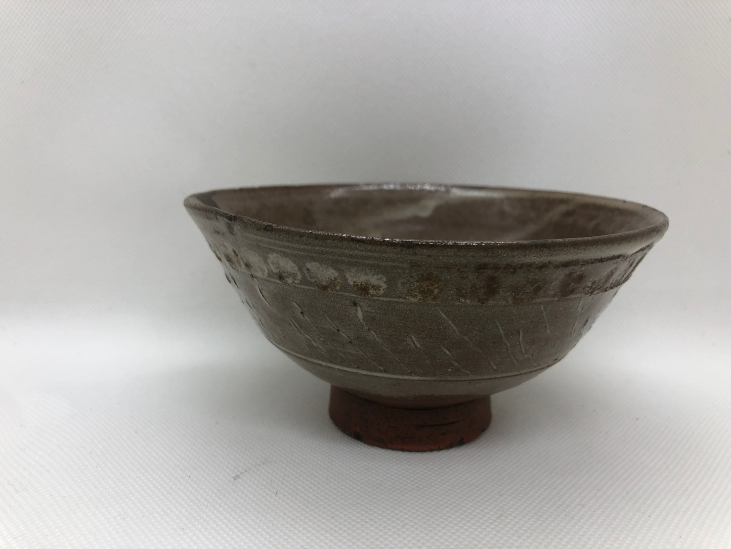 Y4428 CHAWAN Mishima bowl kintsugi Japan antique tea ceremony pottery cup