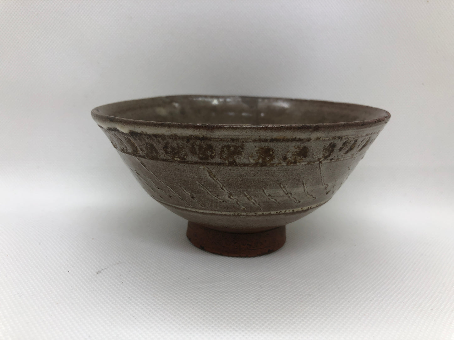 Y4428 CHAWAN Mishima bowl kintsugi Japan antique tea ceremony pottery cup