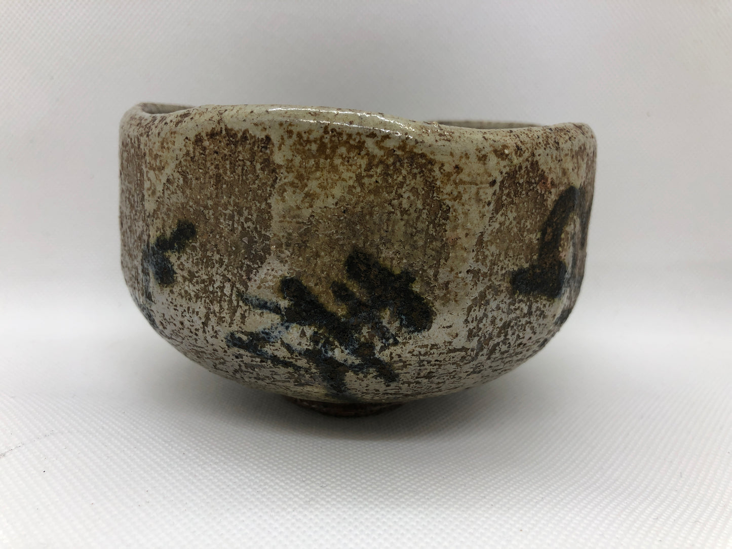 Y4431 CHAWAN Raku-ware Taisho era signed Japan antique tea ceremony pottery bowl