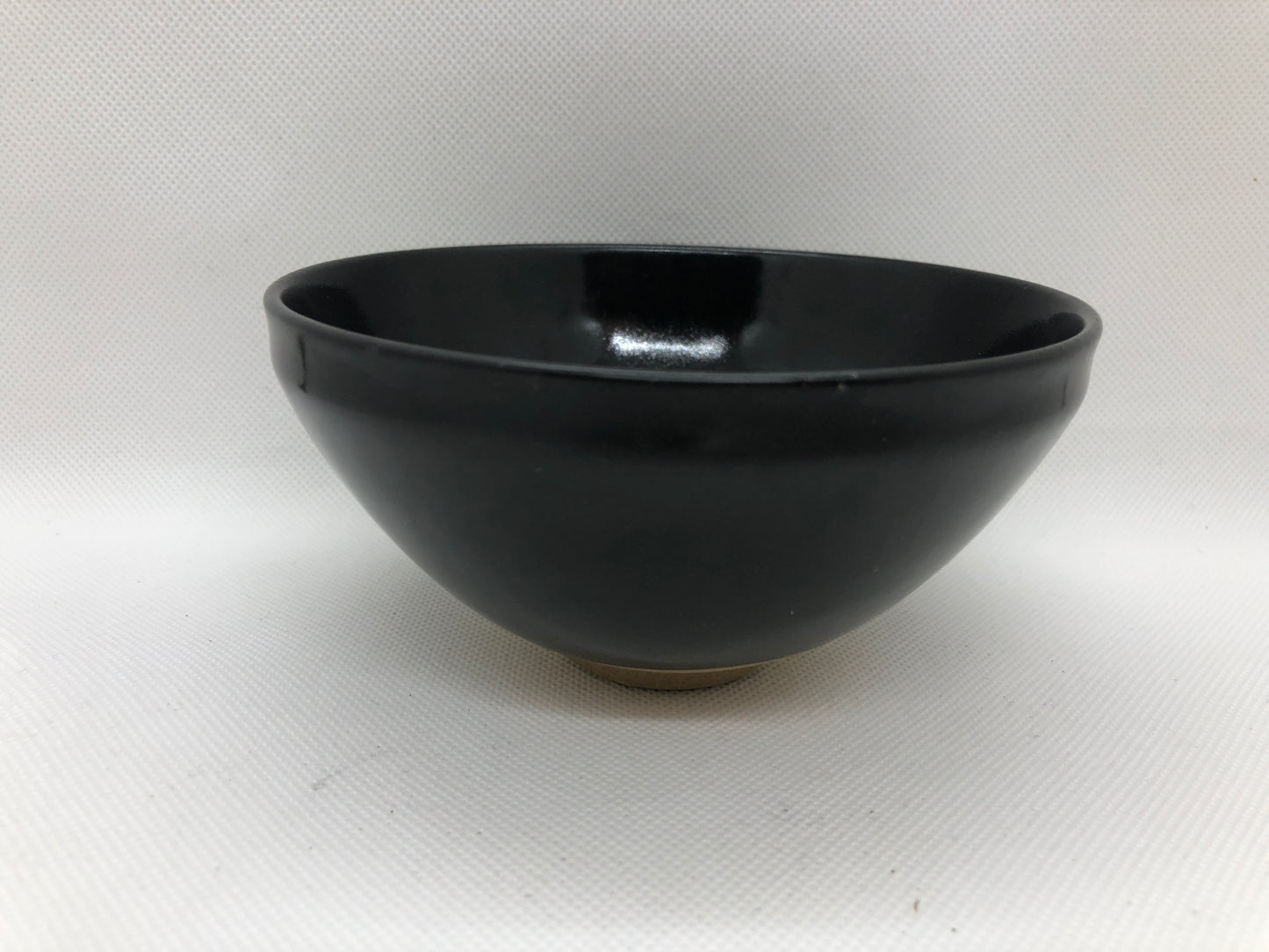Y4439 CHAWAN Leaf Tenmoku signed Japan antique tea ceremony pottery bowl cup