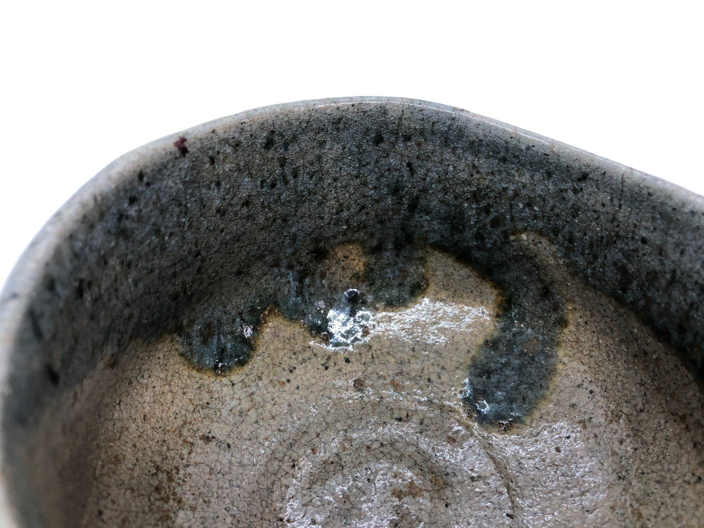 Y4443 CHAWAN Raku-ware signed Japan antique tea ceremony pottery bowl cup vessel