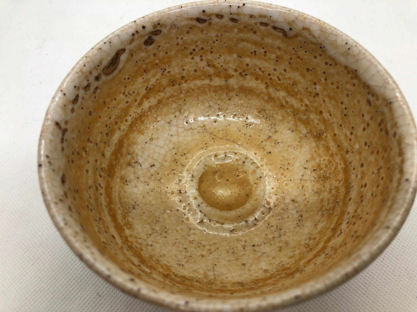 Y4459 CHAWAN Kutani-ware signed flower Japan antique tea ceremony pottery bowl