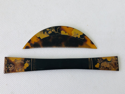 Y4504 KANZASHI Makie lacquer Hair Stick Comb Hairpin Set Japan kimono accessory
