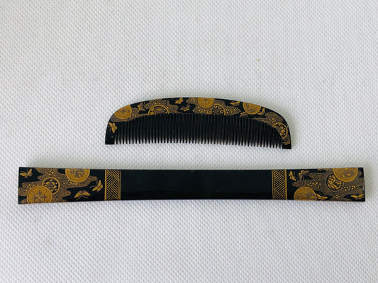 Y4505 KANZASHI Makie lacquer Hair Stick Comb Hairpin Set Japan kimono accessory
