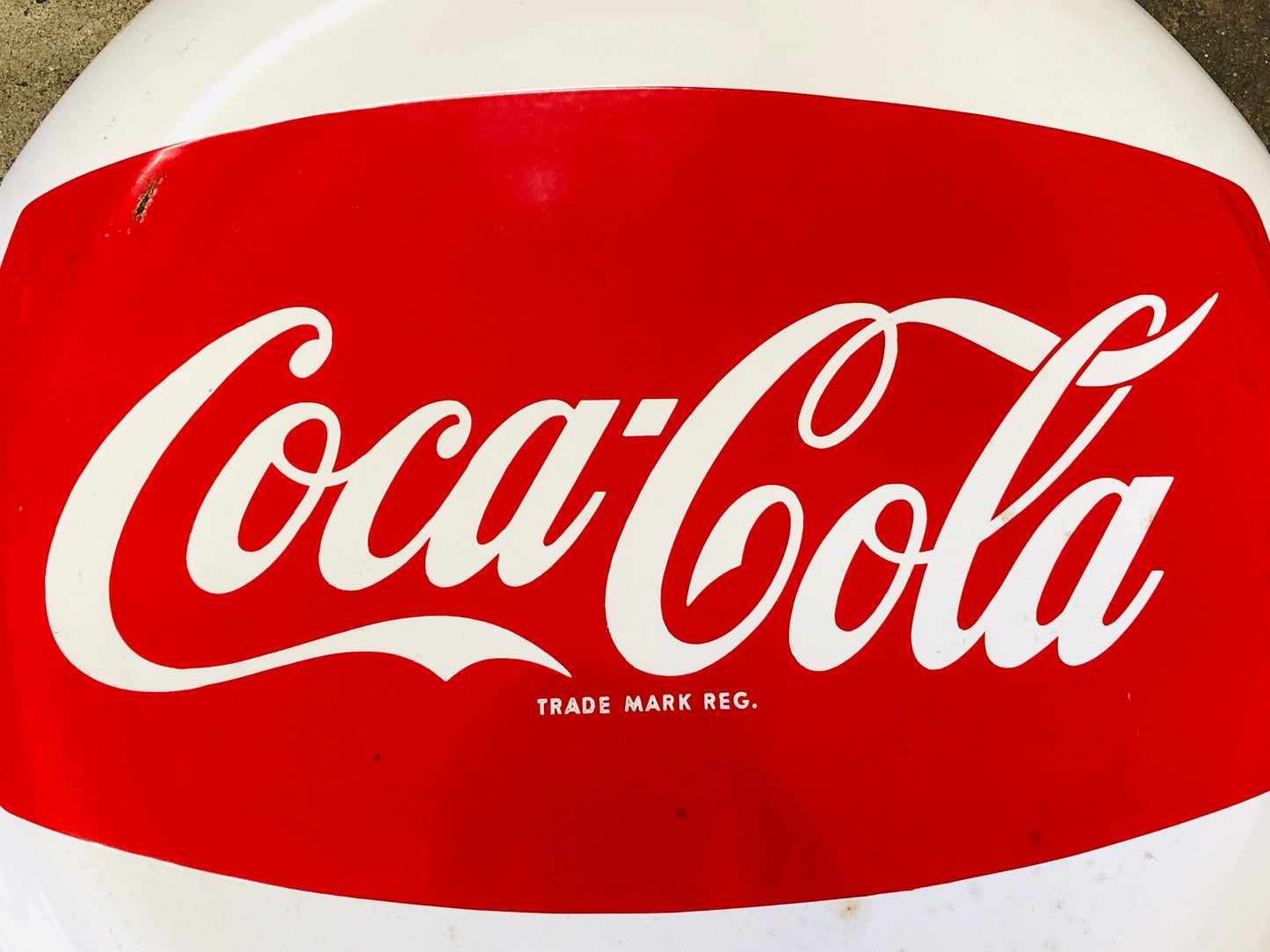 Y4516 SIGNBOARD Large Enamel sign white Coca Cola Japan antique store wall decor