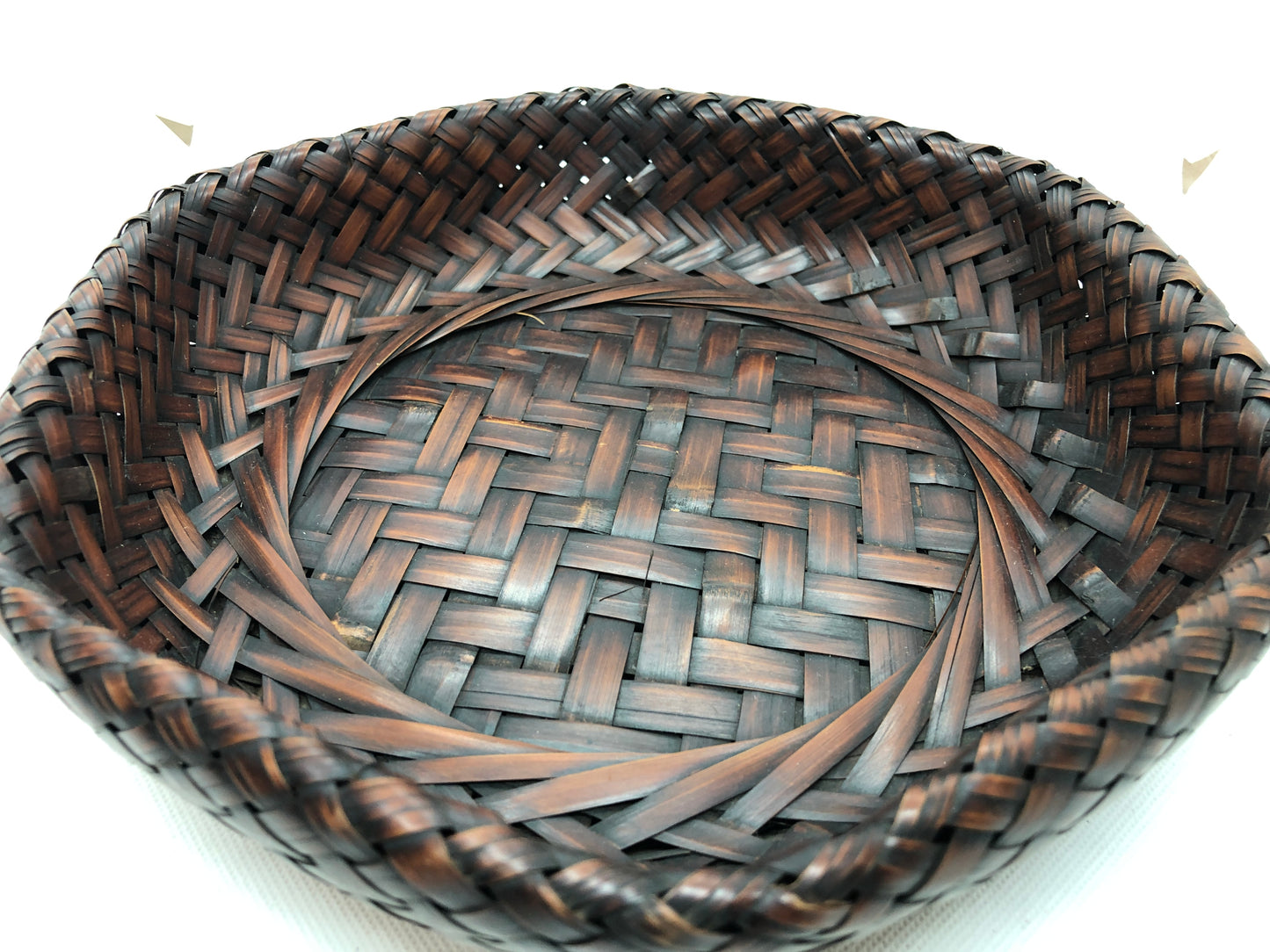 Y4538 Bamboo Woven Basket Tray OBON OZEN confectionery tableware Japan antique