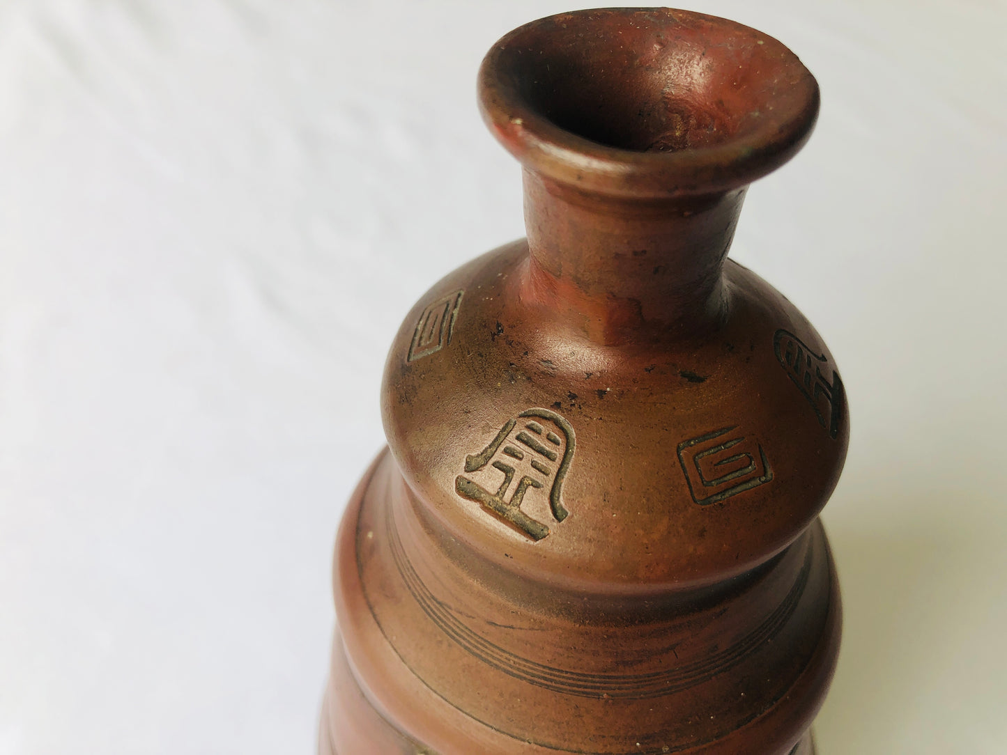 Y4608 CHOUSHI Bizen-ware Hotei Tokkuri sake bottle Japan antique tableware