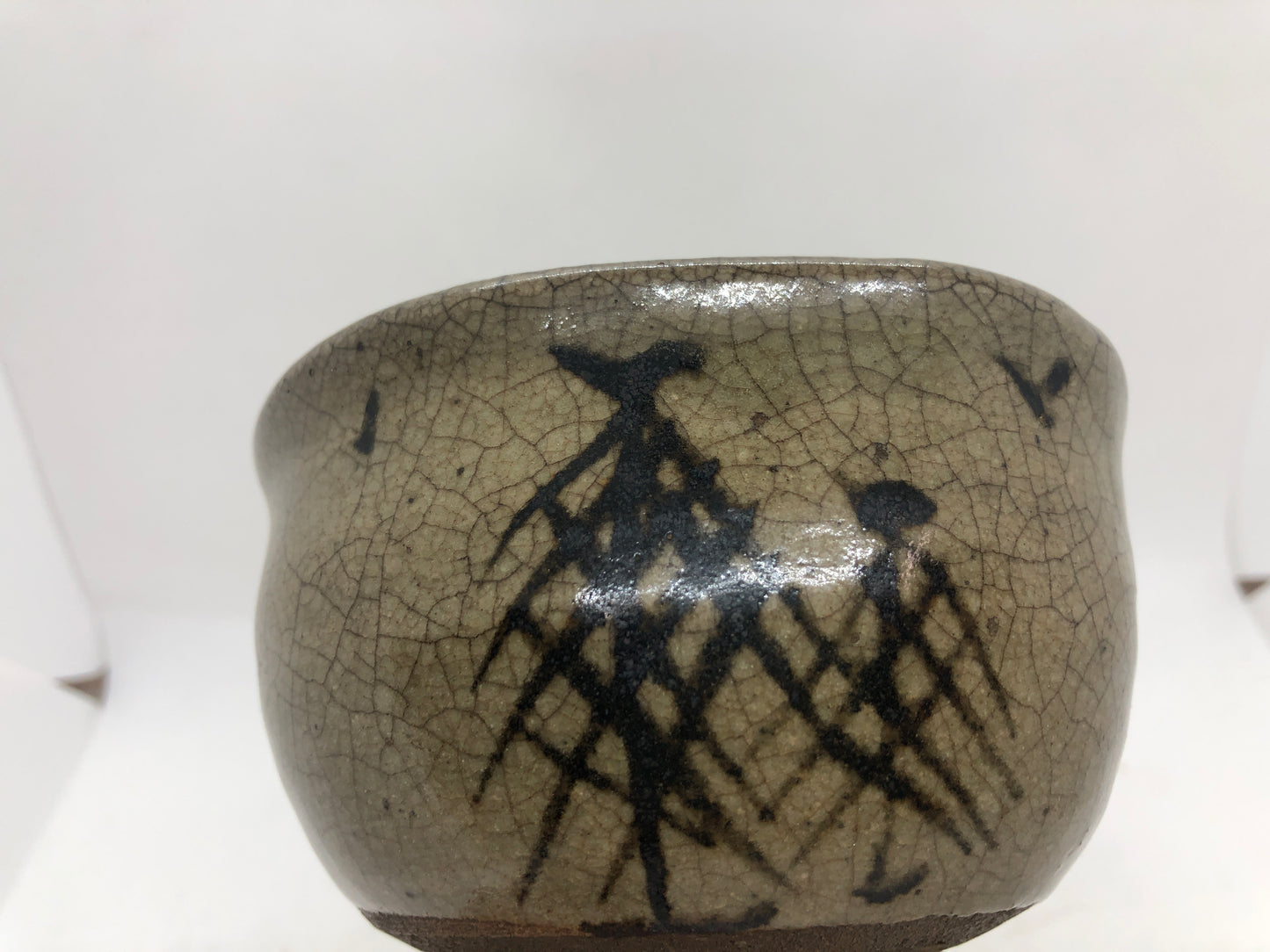 Y4640 CHAWAN Karatsu-ware box picture karatsu Japan antique tea ceremony pottery