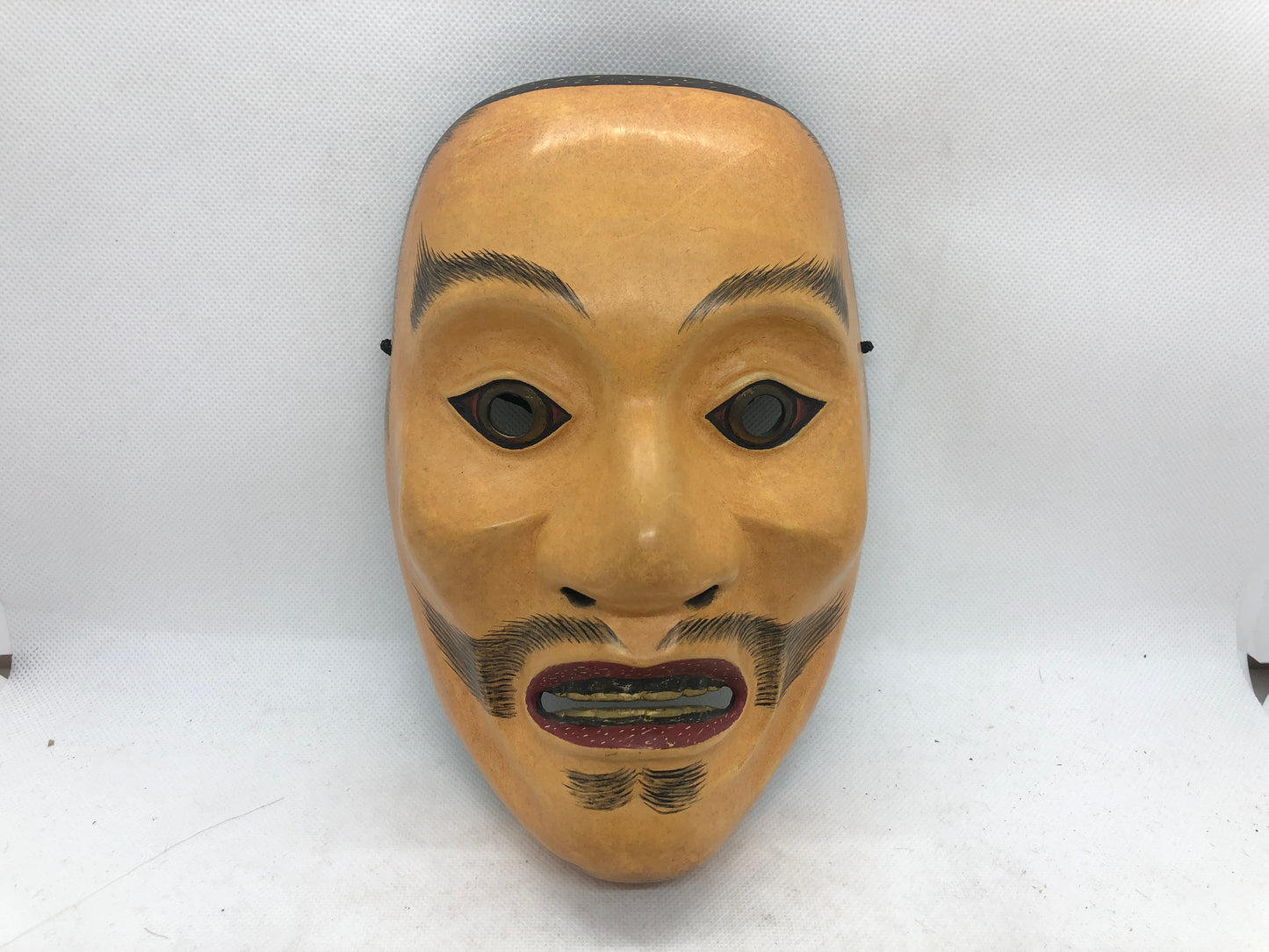 Y4669 NOH MASK wood carving Sujiayakashi signed Japan antique omen dance drama