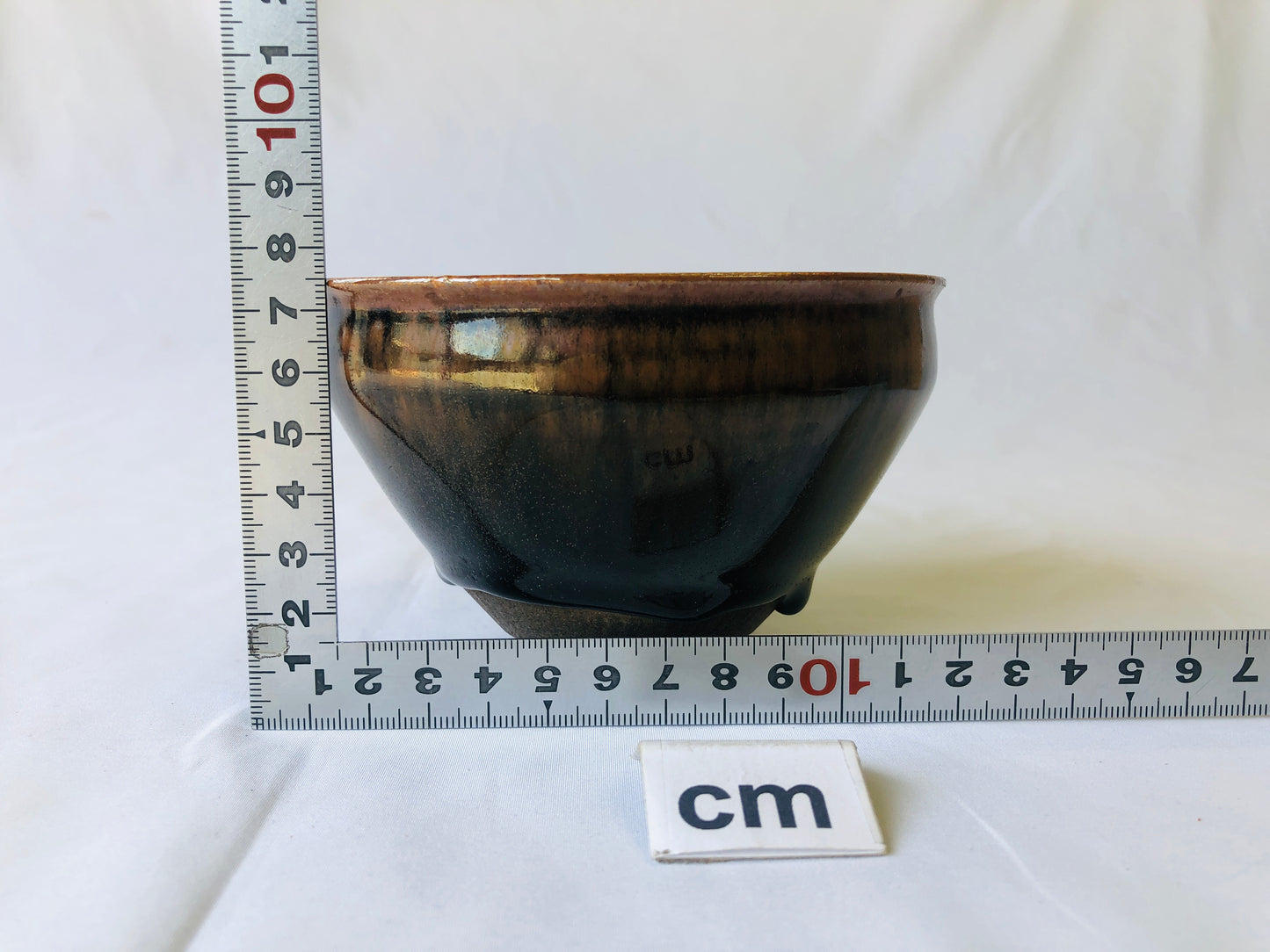 Y4699 CHAWAN Tenmoku box beautiful glaze Japan antique tea ceremony pottery bowl