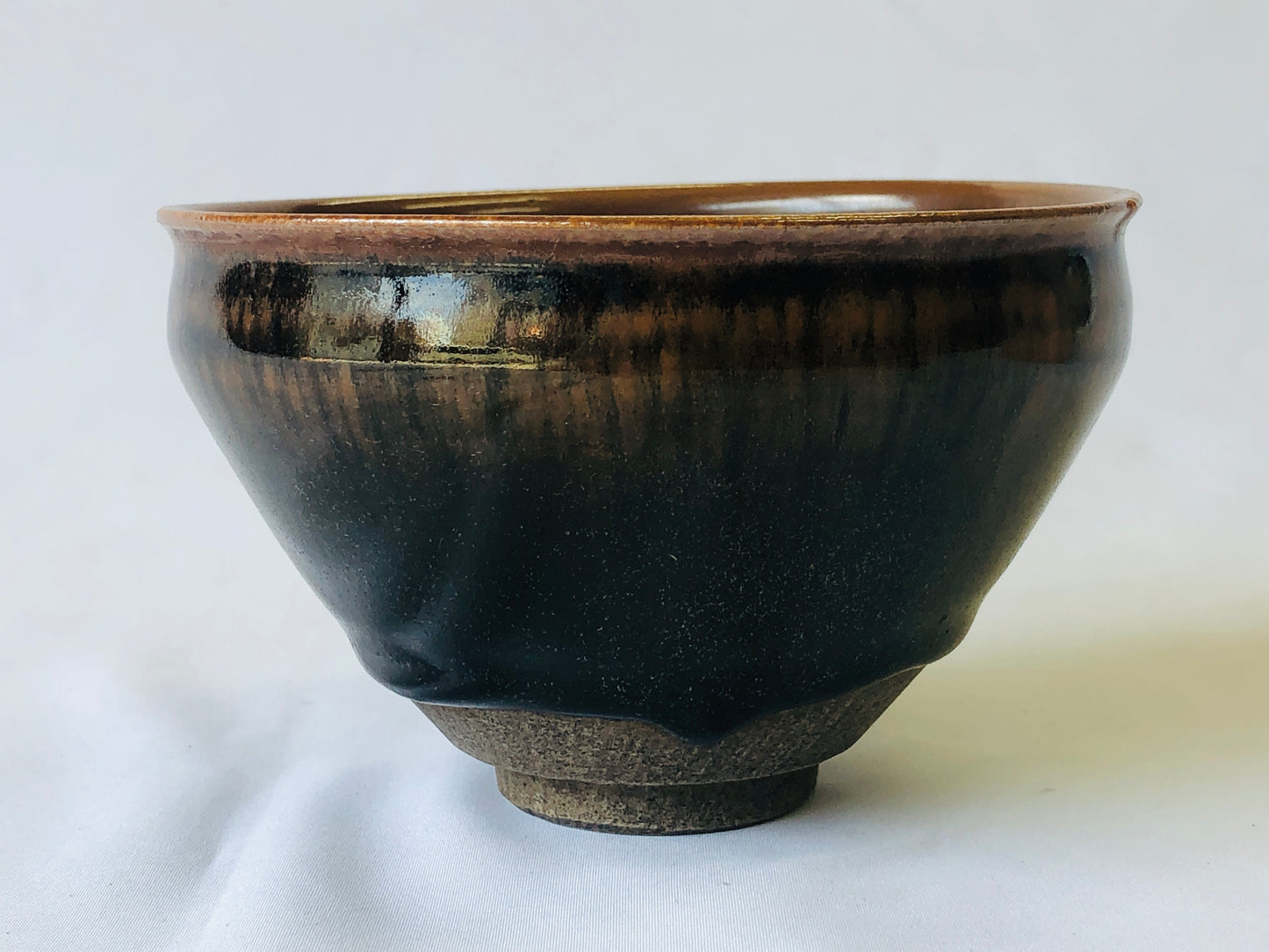 Y4699 CHAWAN Tenmoku box beautiful glaze Japan antique tea ceremony pottery bowl