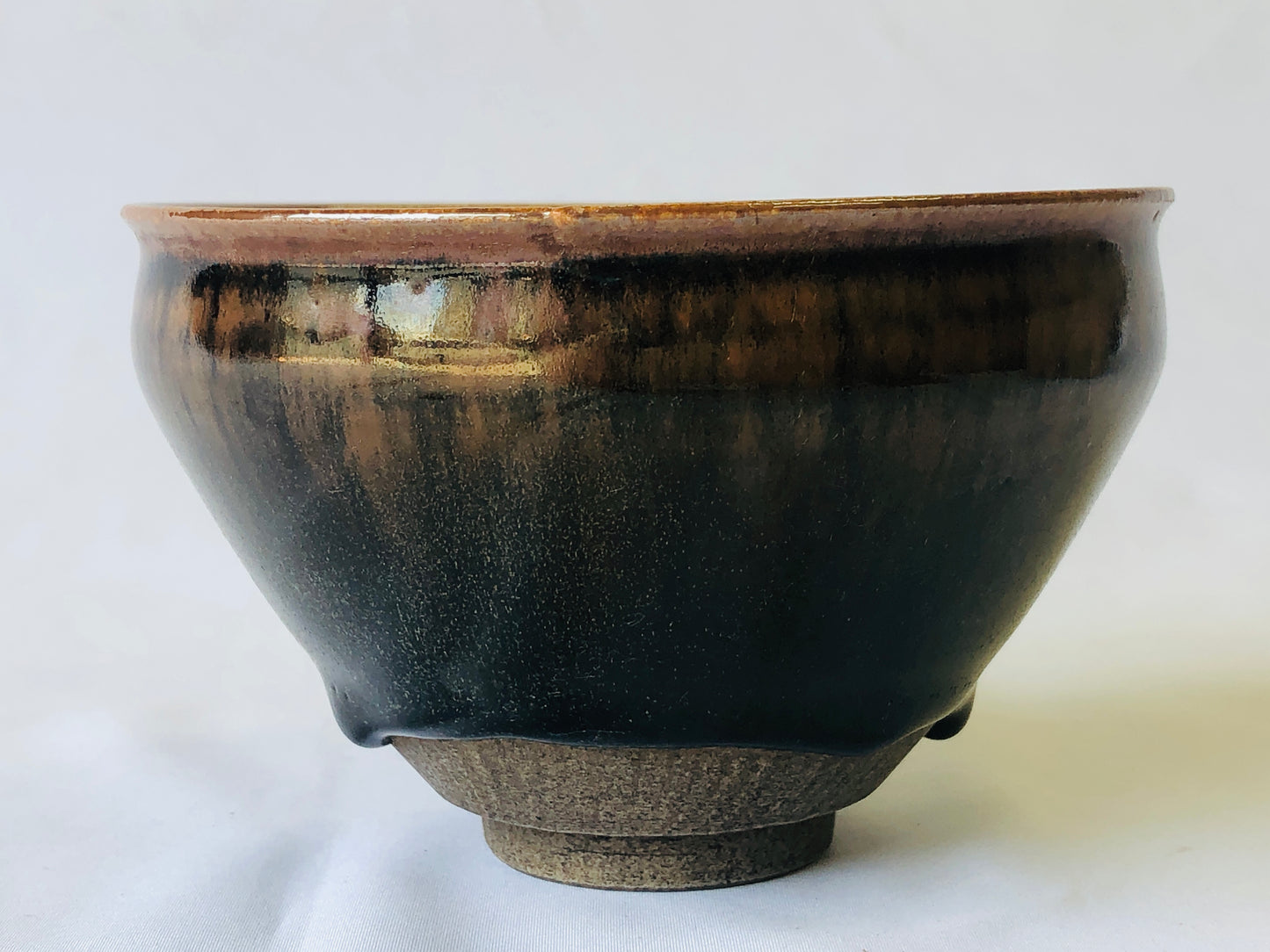 Y4699 CHAWAN Tenmoku box beautiful glaze Japan antique tea ceremony pottery bowl