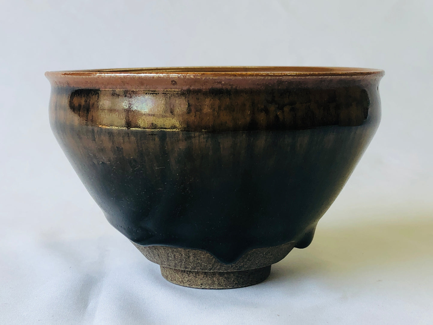 Y4699 CHAWAN Tenmoku box beautiful glaze Japan antique tea ceremony pottery bowl