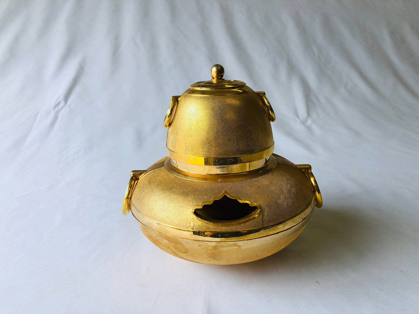 Y4744 OKIMONO Gold-plated tea pot figure figurine Japan antique vintage interior