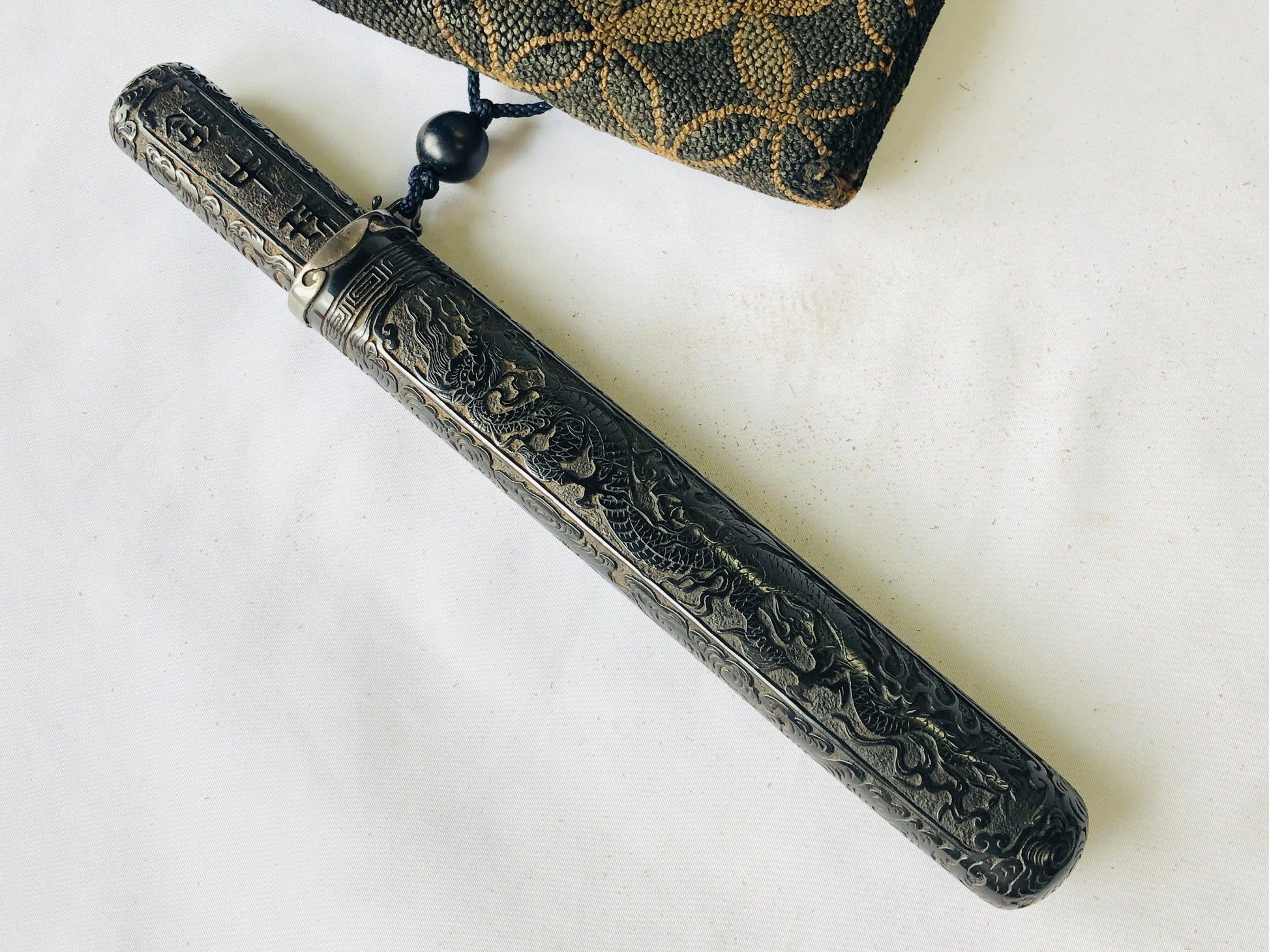 japan cigarette holder Y4796 SAGEMONO Dragon Cigarette case holder Japan antique traditional kimono japan cigarette holder Y4796 SAGEMONO Dragon Cigarette case holder Japan antique traditional kimono