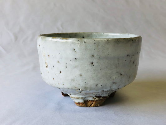 Y4817 CHAWAN Hagi-ware white signed box Japan antique tea ceremony pottery bowl