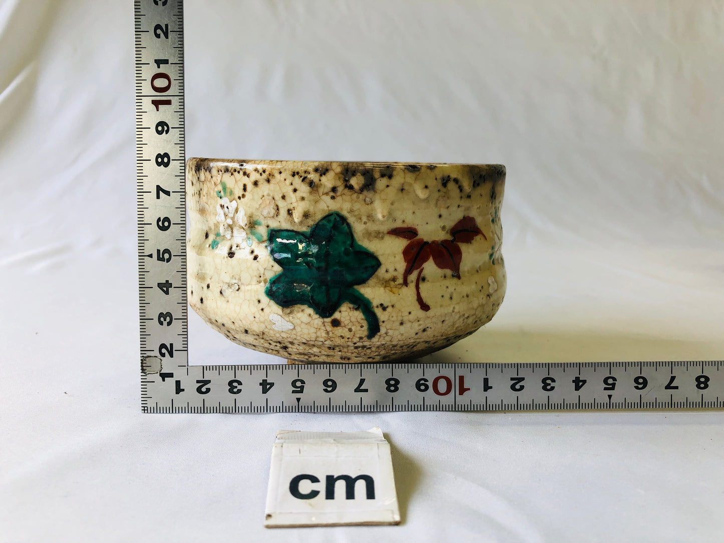 Y4823 CHAWAN Kiyomizu-ware autumn leaves box Japan antique tea ceremony pottery