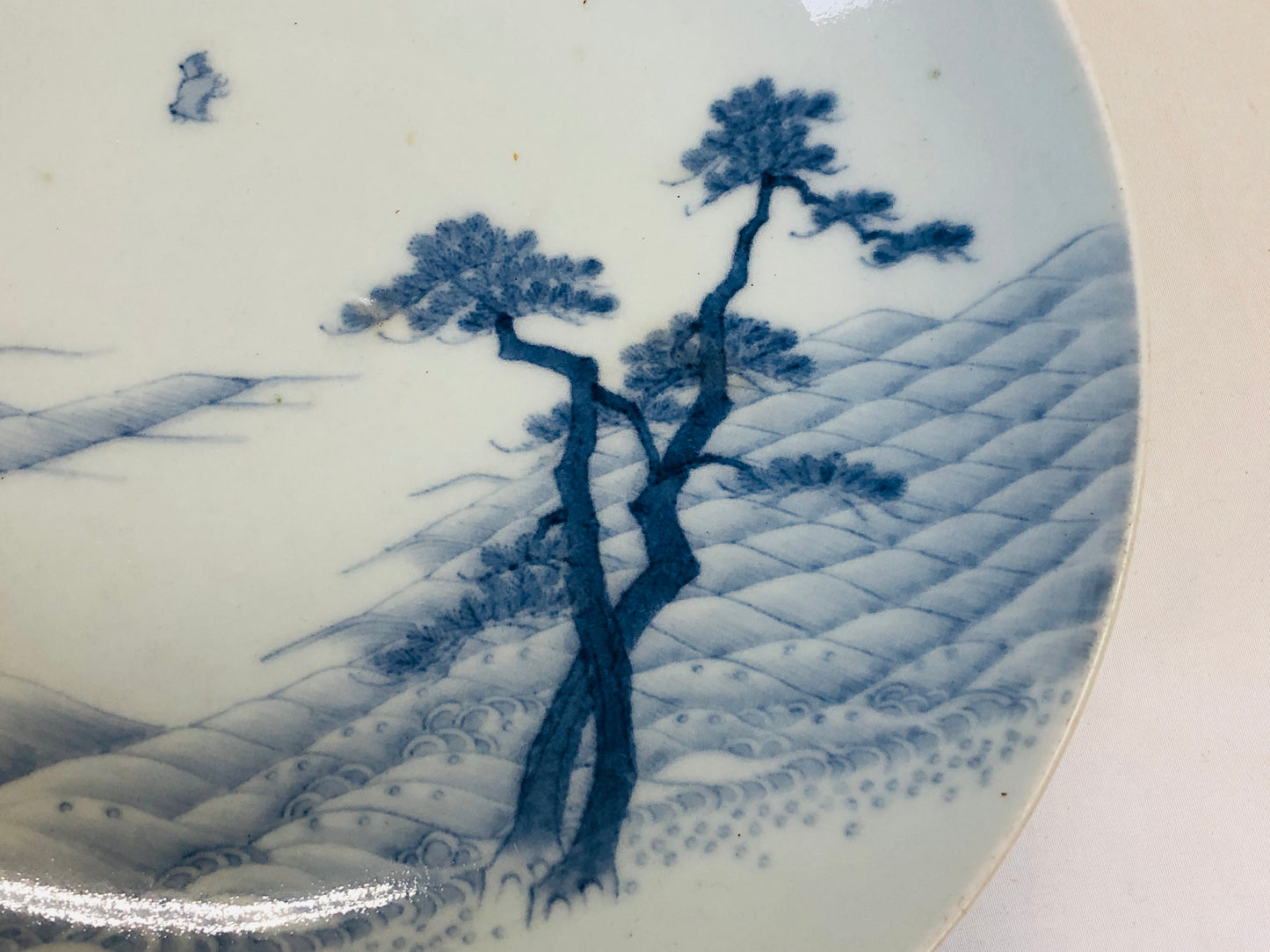 Y4849 DISH Nabeshima-ware kintsugi underglaze blue box Japan antique tableware