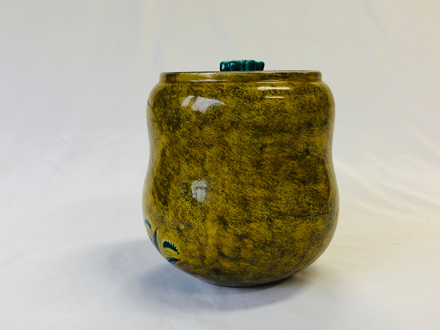 Y4850 MIZUSASHI Kutani-ware color pot kintsugi Japan Tea Ceremony antique jar