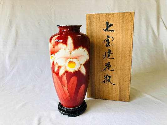 Y4865 FLOWER VASE Cloisonne box Narcissus Japan ikebana antique interior decor