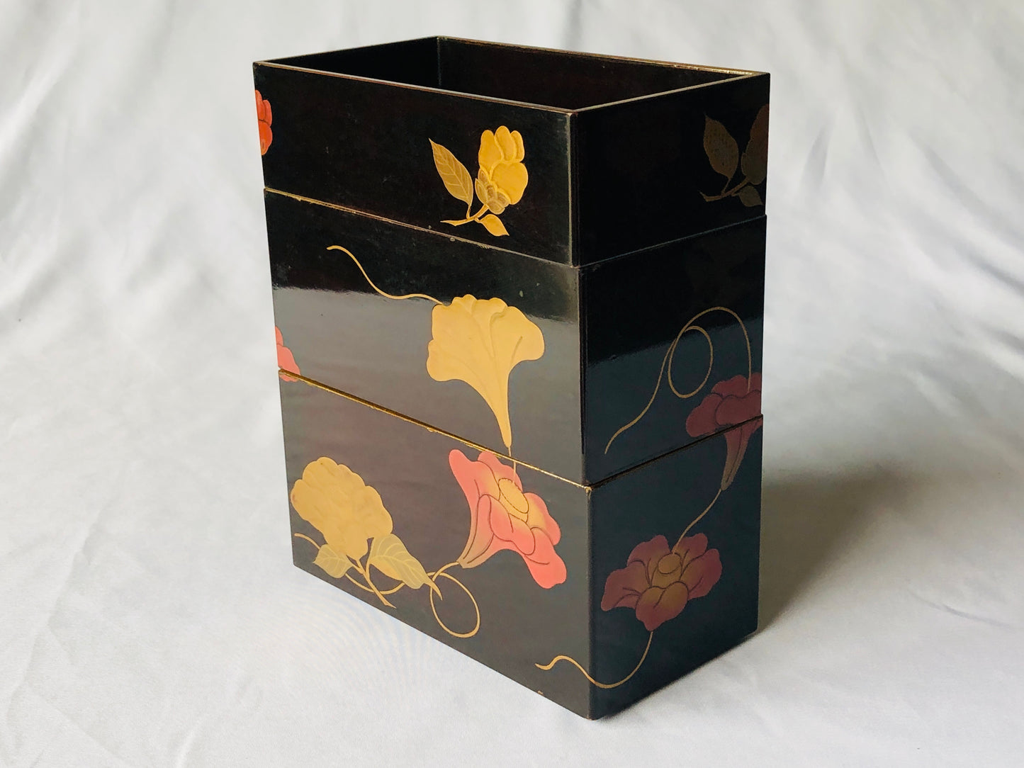 Y4879 BOX Makie lunchbox food case container Japan antique vintage picnic