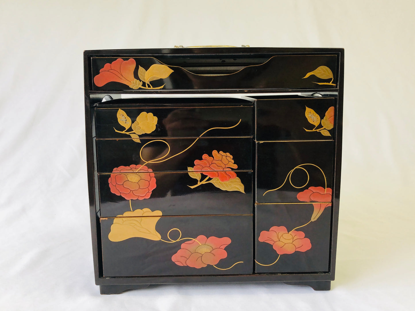 Y4879 BOX Makie lunchbox food case container Japan antique vintage picnic