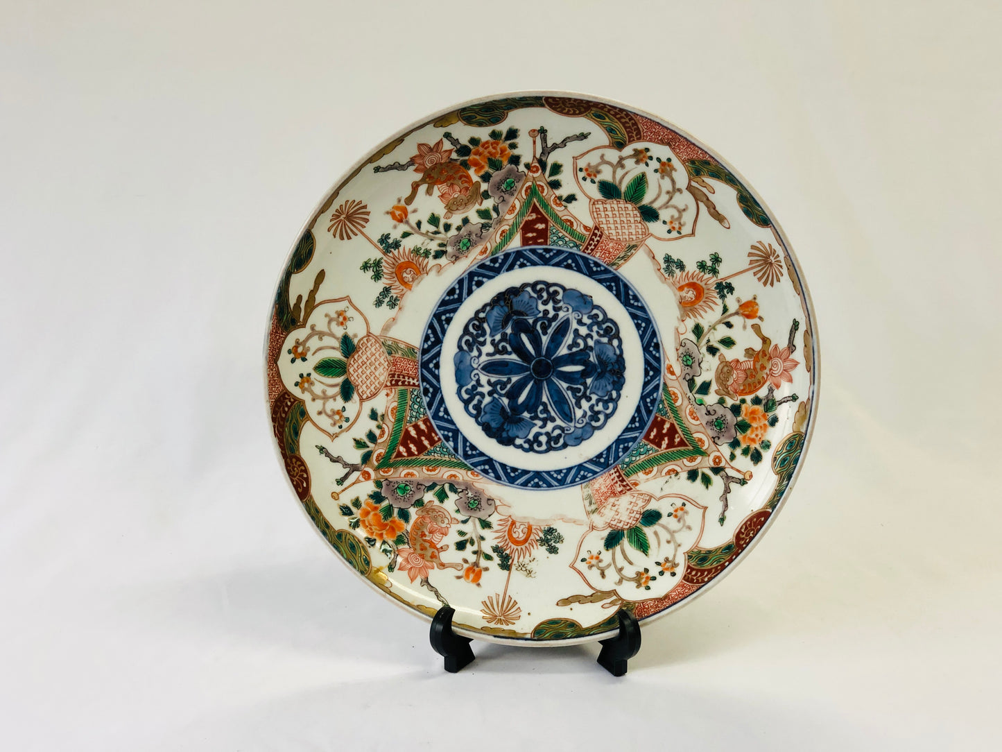 Y4883 DISH Imari-ware Koimari platter color painting Japan antique tableware