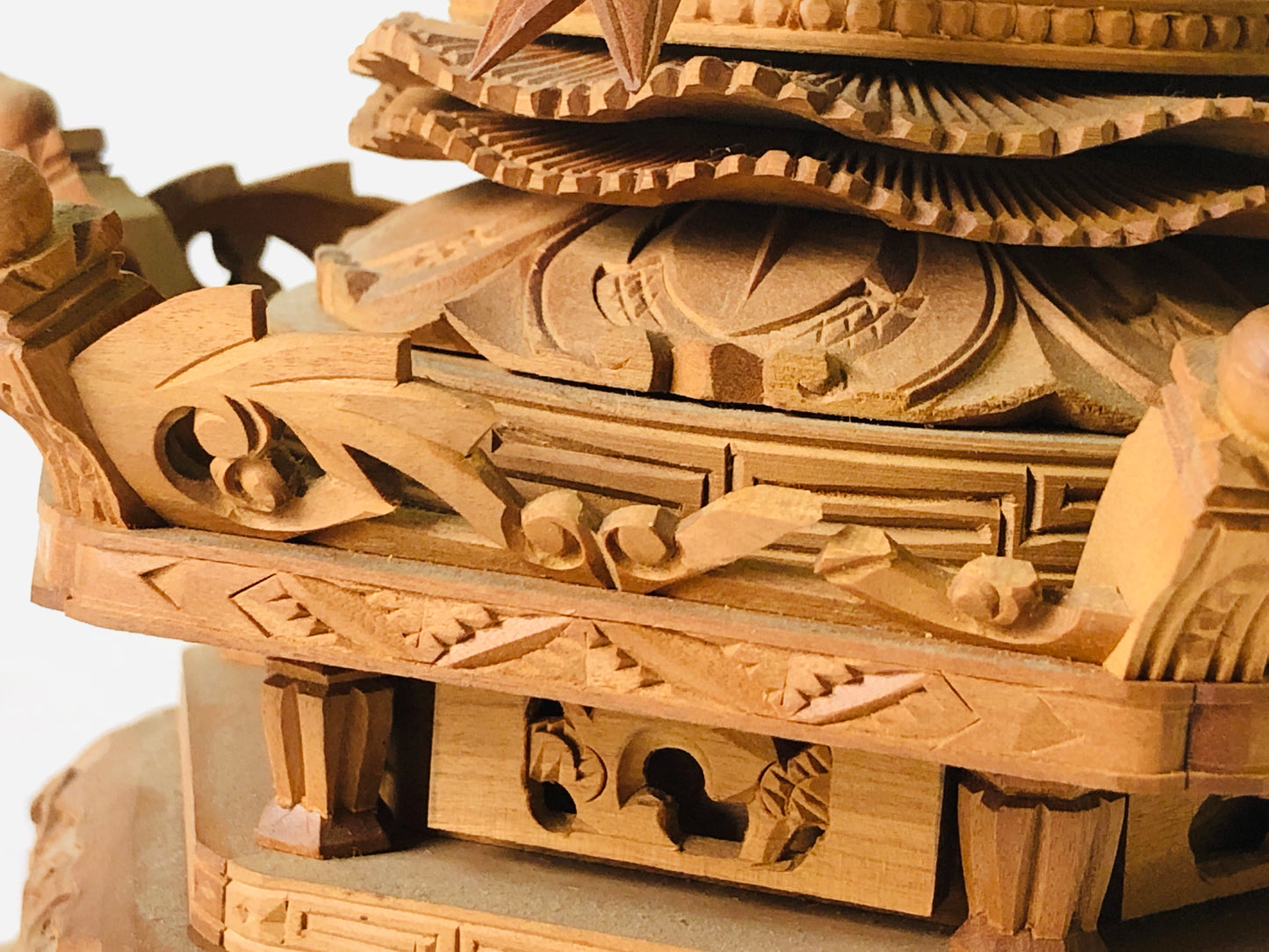 Y4945 STATUE wood carving Buddha figure sandalwood Japan antique decor vintage