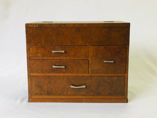Y4947 TANSU wood small Chest of Drawers sewing box Japan antique vintage storage