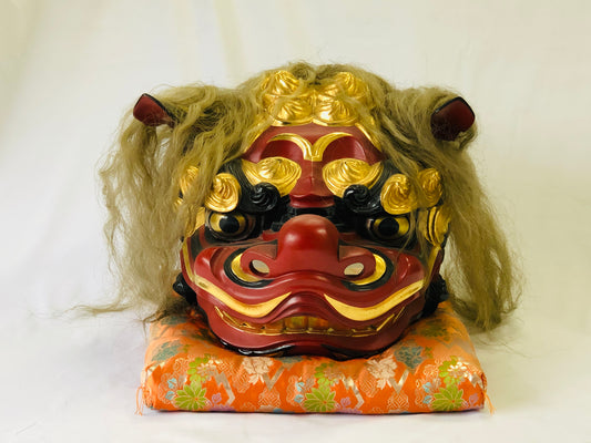 Y4951 OKIMONO big Lion dance festival tools Japan antique traditional vintage